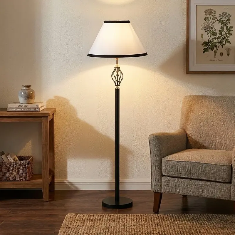 Classic Contrast Cotton Floor Lamp