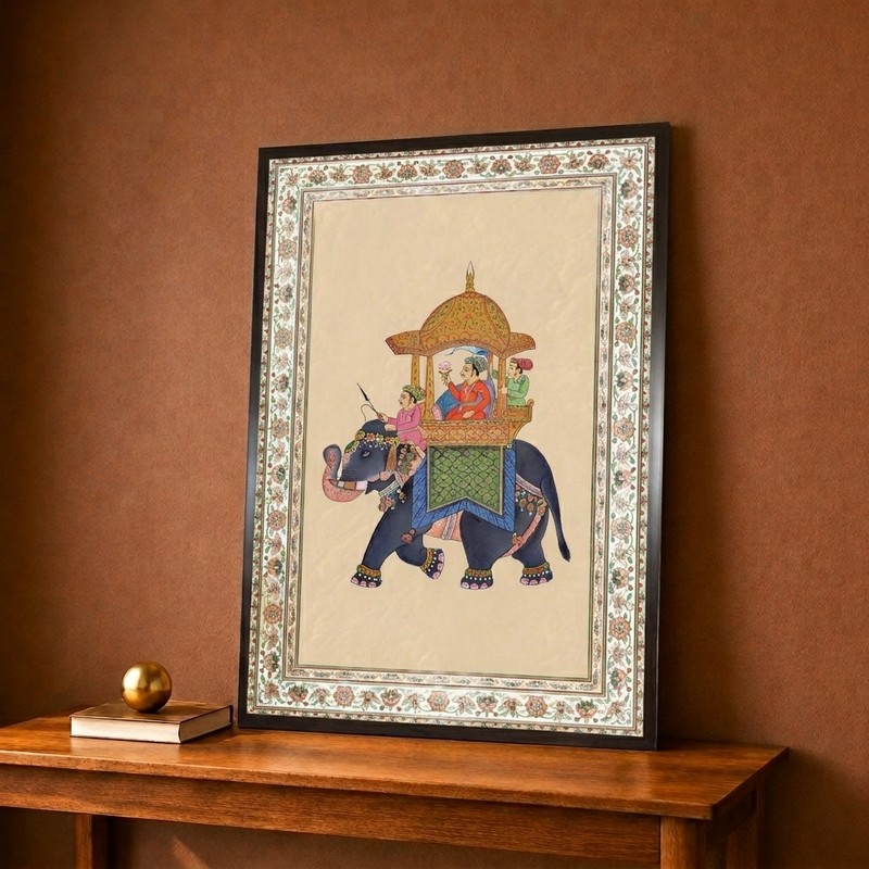 Regal Elephant Ride Canvas Wall Painting