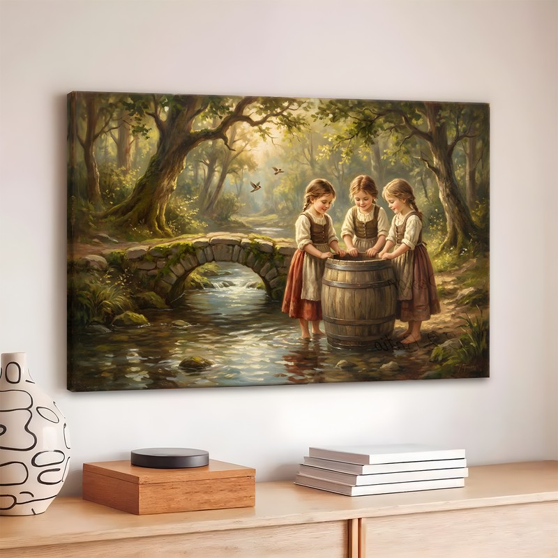 Maidens of the Vineyard Canvas Wall Art - 380 GSM