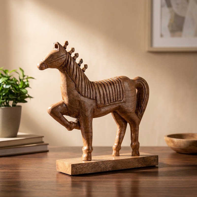 Victory Gallop Wooden Showpiece