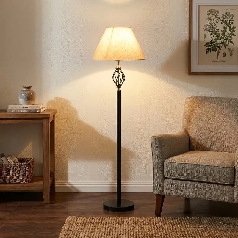 Soft Pearl Jute Floor Lamp