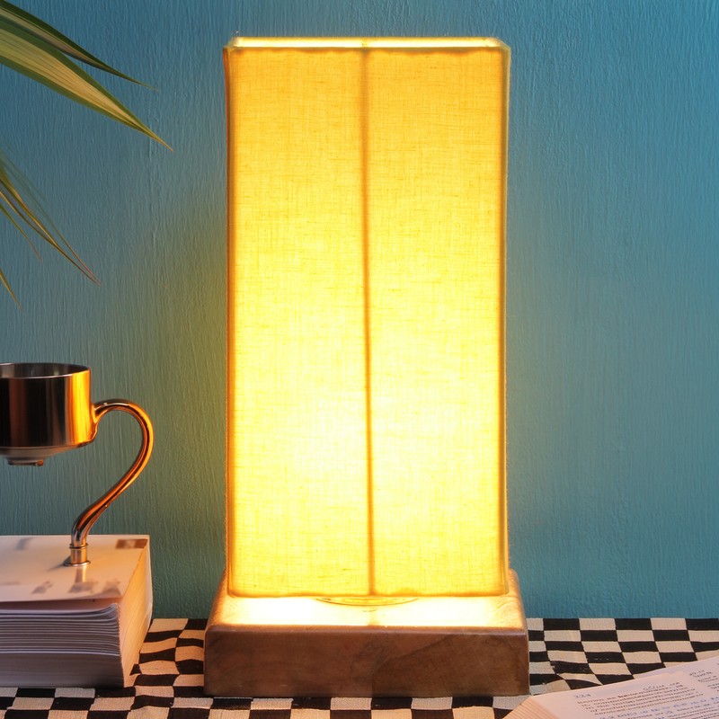 Tignum Wooden Table Lamp - Yellow