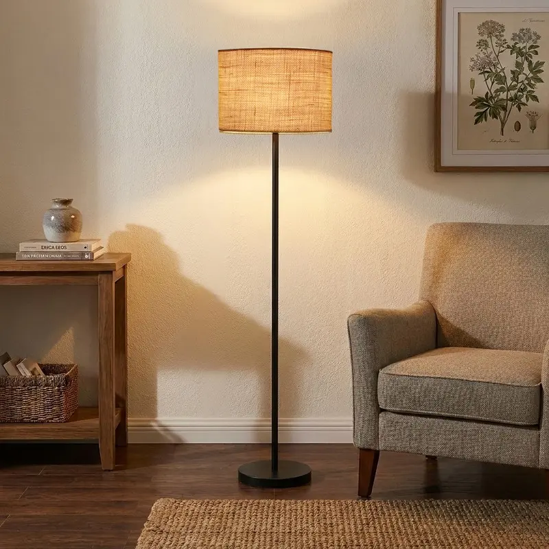 Soft Linen Jute Floor Lamp