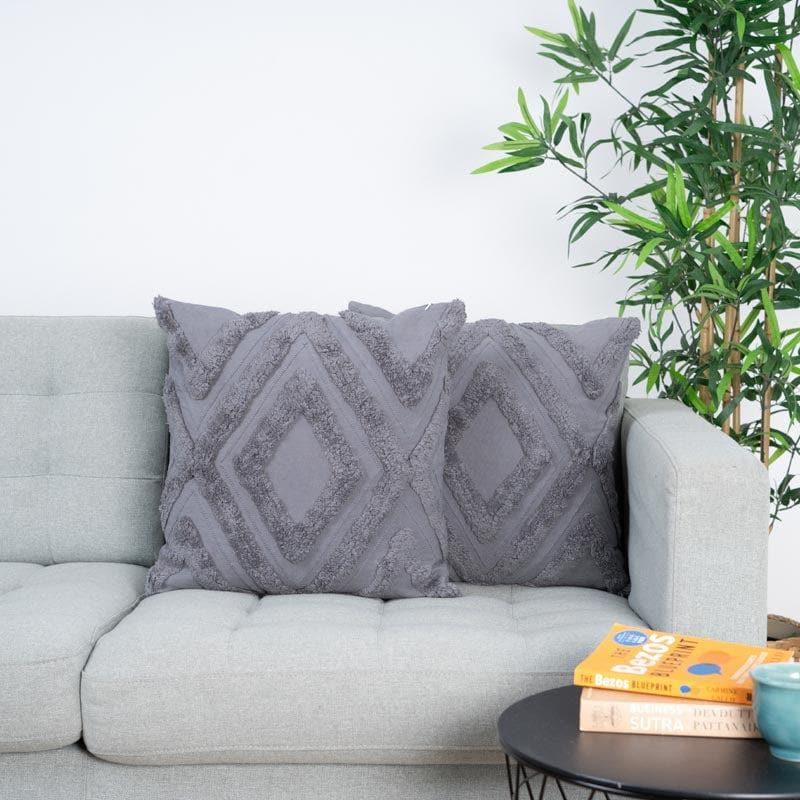 Taffty Tufted Cushion Cover - Set Of Two - 16 x 16 Inches