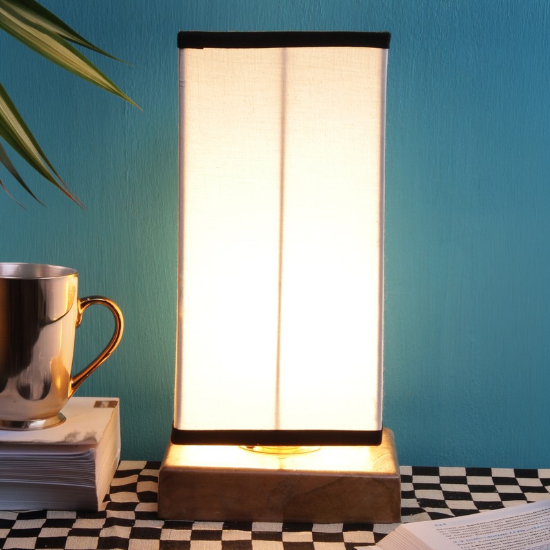 Tignum Wooden Table Lamp - White