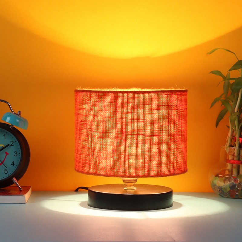 Viriditas Wooden Table Lamp - Orange