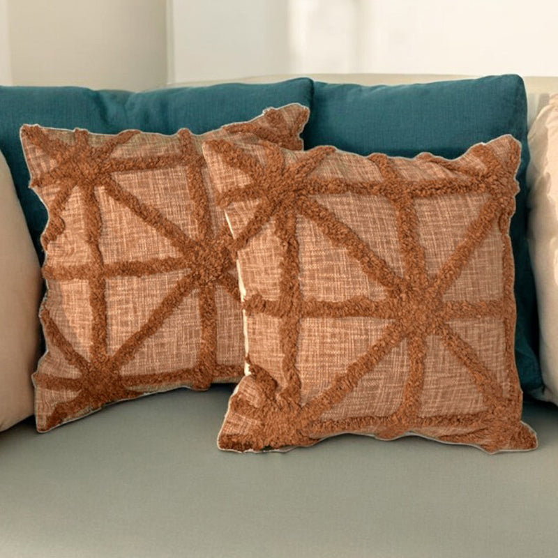 Terra Weft Tufted Cushion Cover Set - Set Of Two
