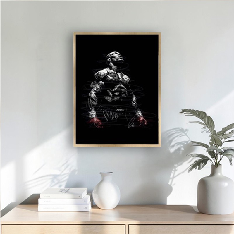 Boxer Sketch Wall Painting With Frame