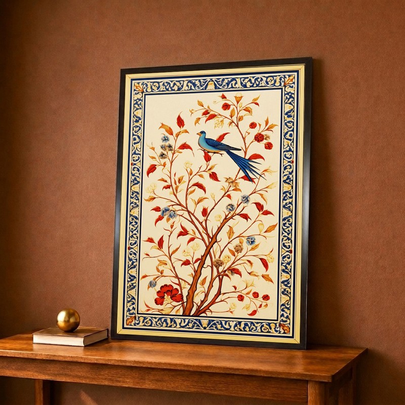 Bluebird Floral Canvas Wall Painting