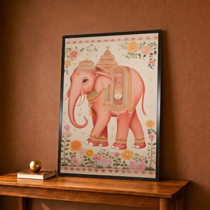 Pastel Elephant Garden Canvas Wall Painting