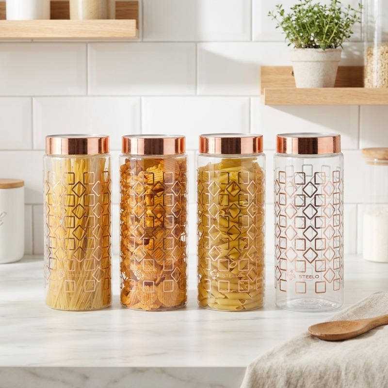 Harvest Keep Clear PET Container (1500 mL Each) - Set of Four - 1500 mL