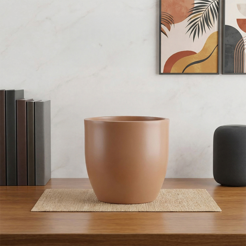 Desert Bloom Polymer Planter - Brown