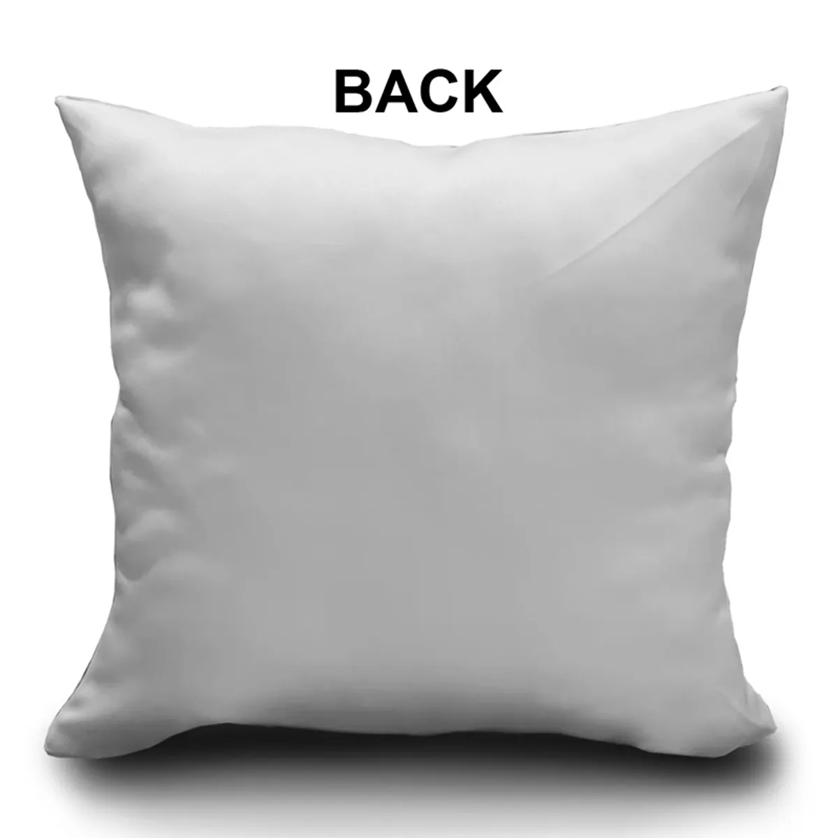 Plain white square cushion cover shown from the back
