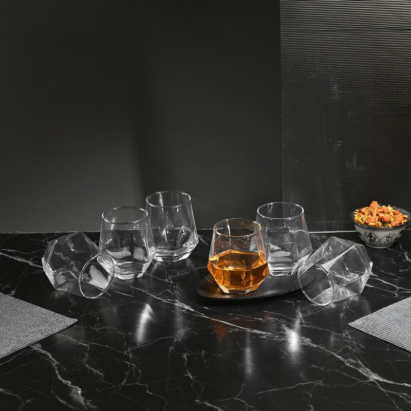 Barrel Whiskey Glasses (300 mL Each) - Set of Six - 300 mL