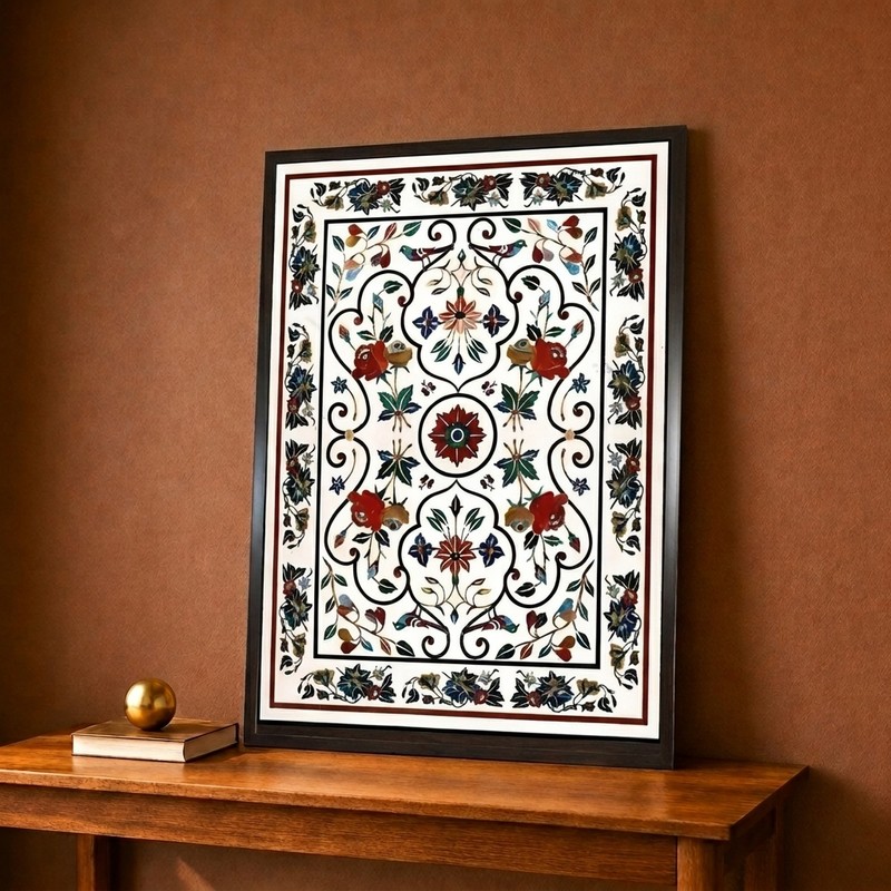 Ornate Floral Medallion Canvas Wall Painting
