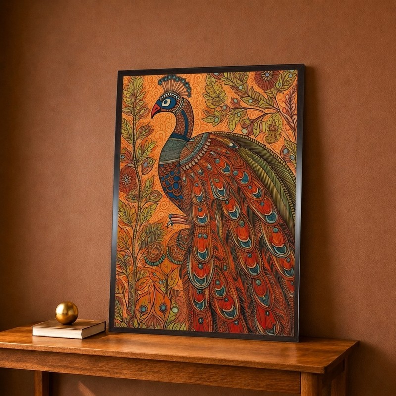 Autumn Peacock Majesty Canvas Wall Painting