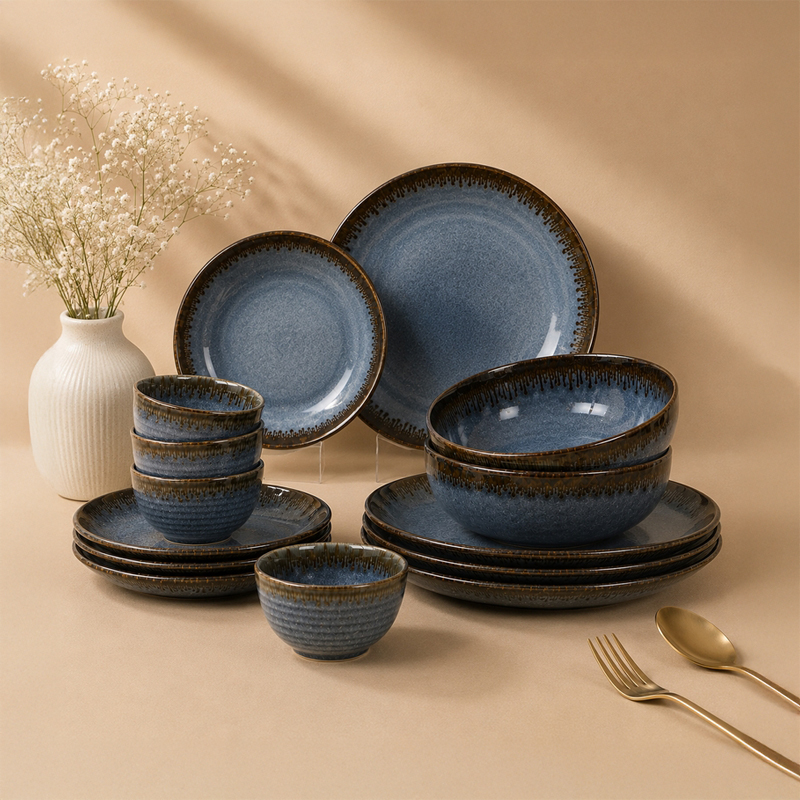 Utsav Dining Delight Set (Blue) - 14 Piece Set