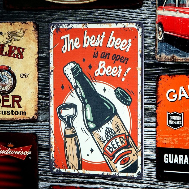 Open Beer Metal Wall Accent