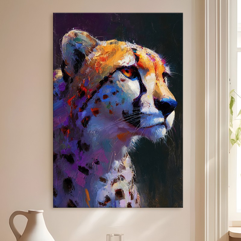 Wild Cheetah Gallery Wrapped Canvas Wall Painting