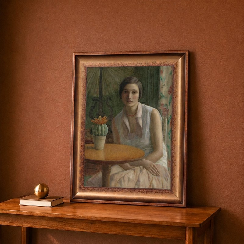 Seated Lady Canvas Wall Painting