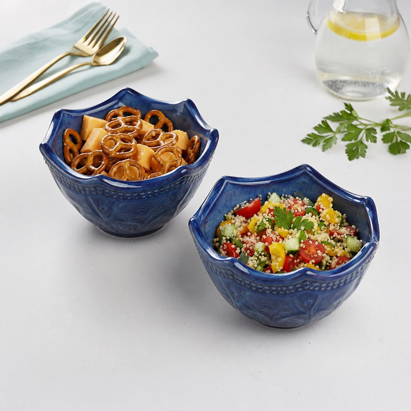 Dolce Ceramic Snack Bowl (500 mL Each) - Set of Two