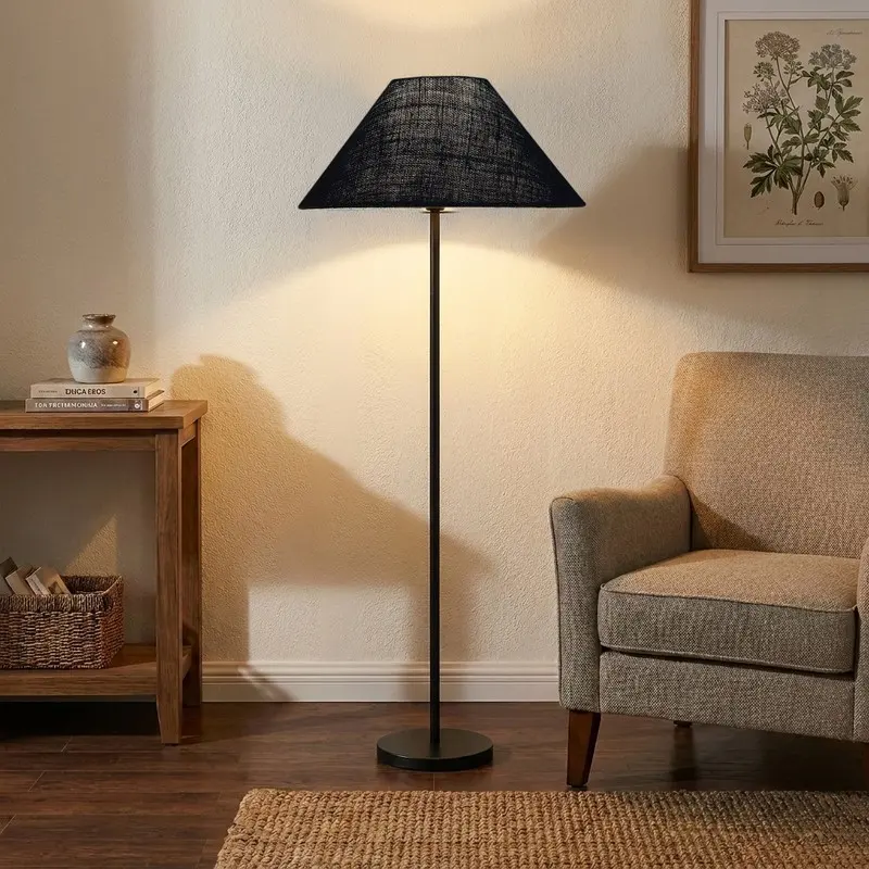 Ocean Blue Jute Floor Lamp