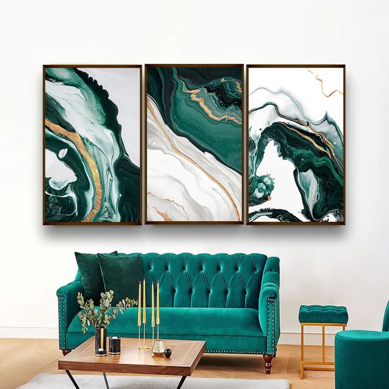 Atacamite Canvas Wall Painting - Set of Three