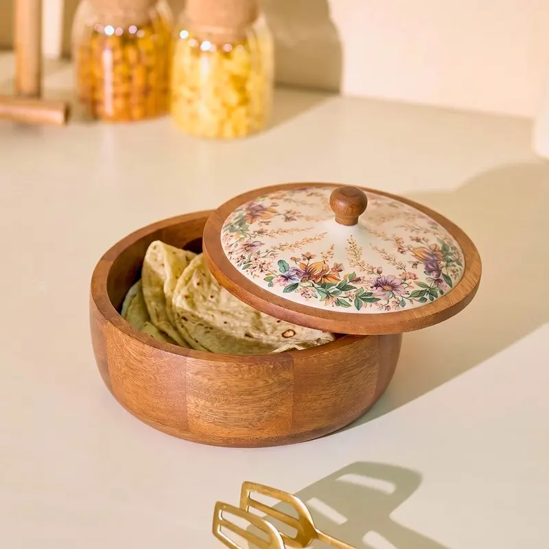 Spice Treasury Wood Round Masala Box