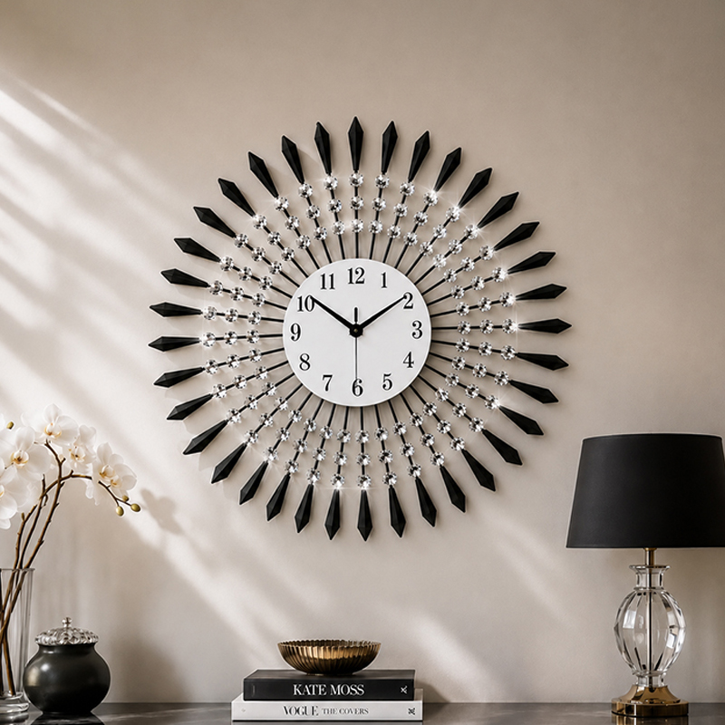 Kensington Metal Analog Wall Clock - Black & White