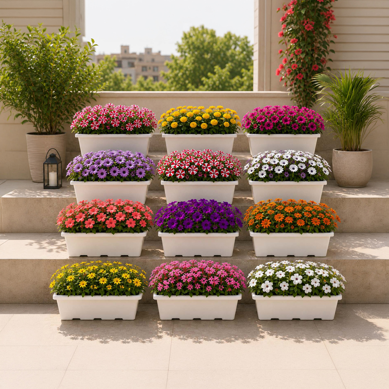 Garden Harmony Pots & Planters (White) - Set of Twelve