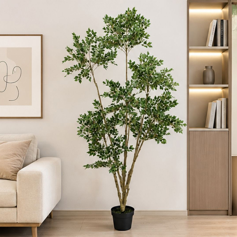 180 cm (5.9 ft) Foliage Ficus Tree Artificial Plant Comes With a Black Plastic Pot