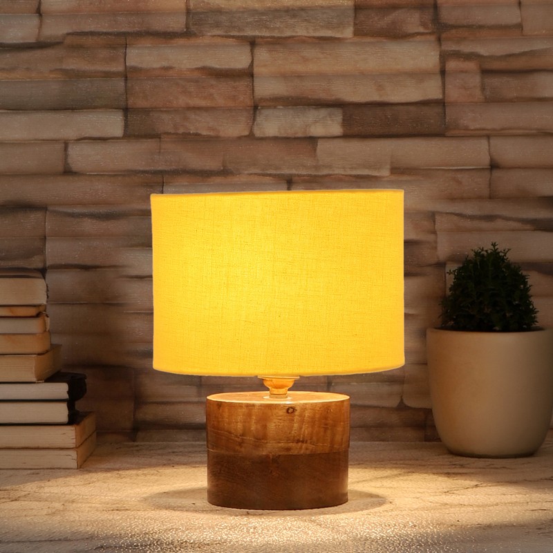 Periderm Wooden Table Lamp - Yellow