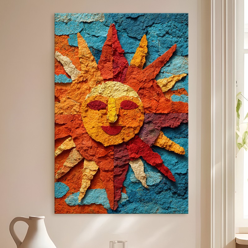 Sunburst Sculpture Gallery Wrapped Canvas Wall Painting