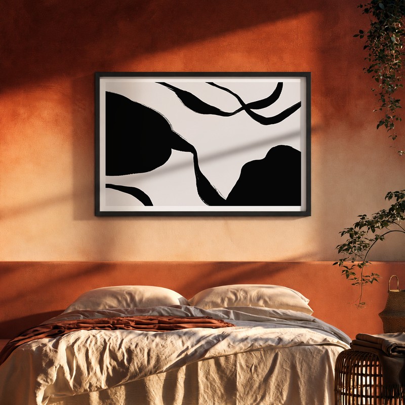 Noir Contour Canvas Wall Painting With Frame