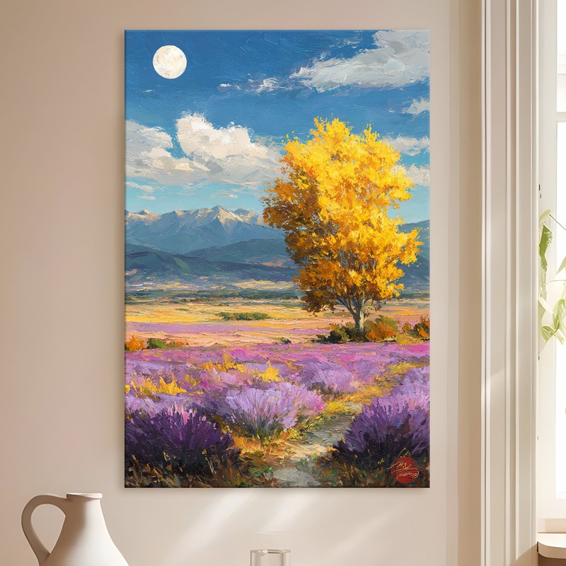 Lavender Moon Gallery Wrapped Canvas Wall Painting