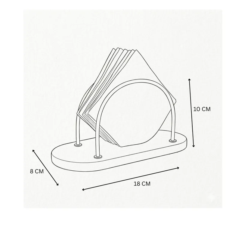 Line drawing of tissue holder with dimensions shown