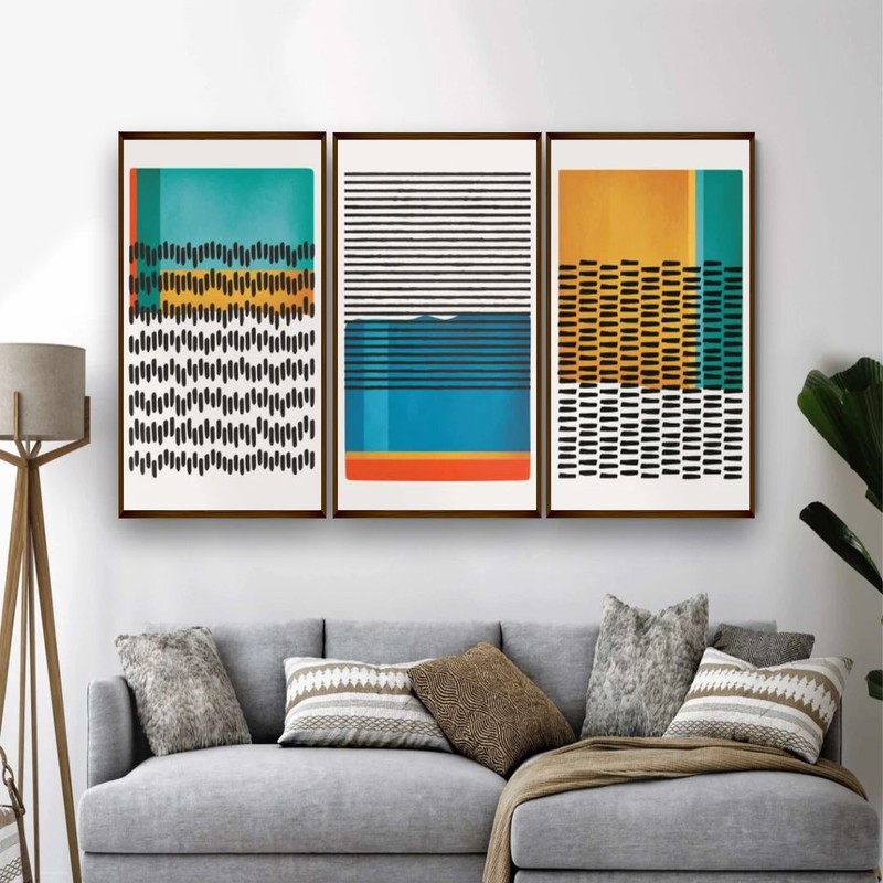 Trama Canvas Wall Painting - Set of Three
