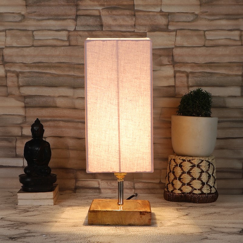 Straminea Wooden Table Lamp - Grey