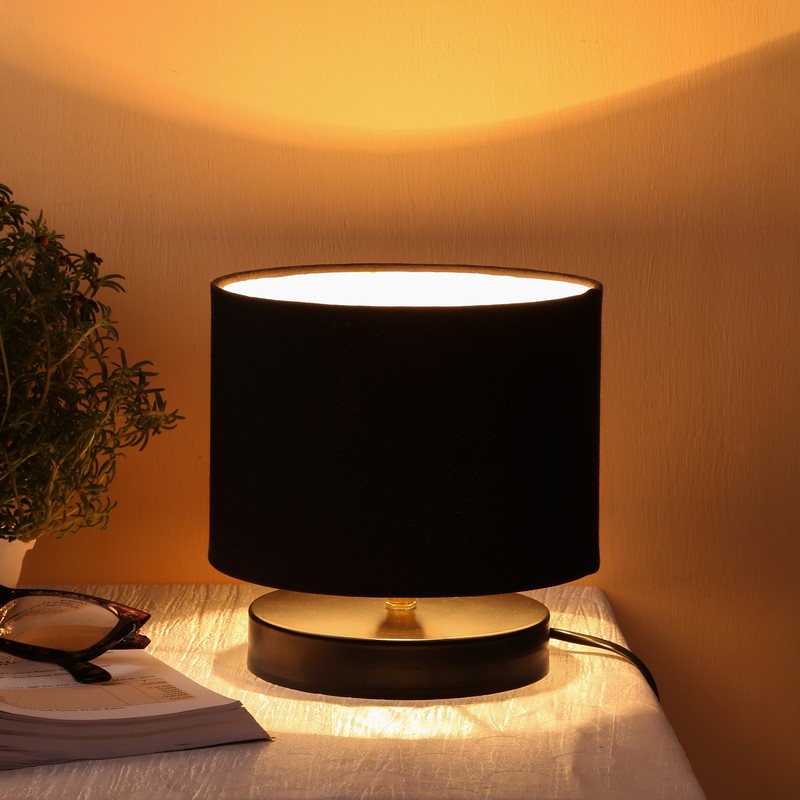 Osnaburg Wooden Table Lamp - Black