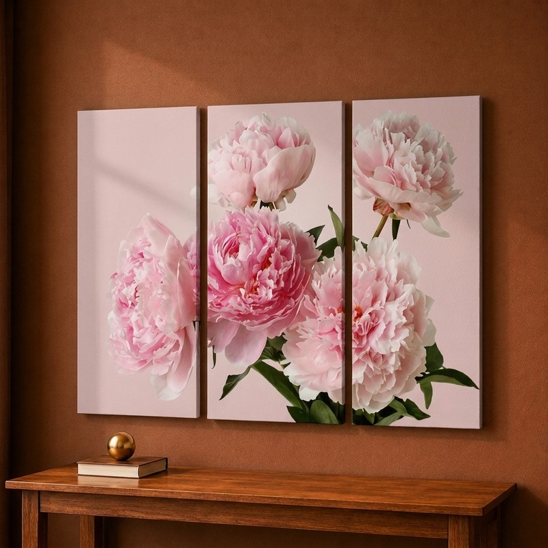 Pink Peonies Canvas Wall Painting