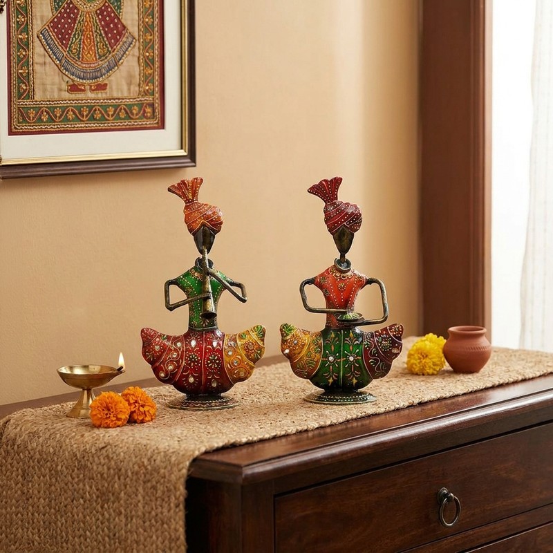 Melodies of Rajasthan Metal Showpieces - Set of Two