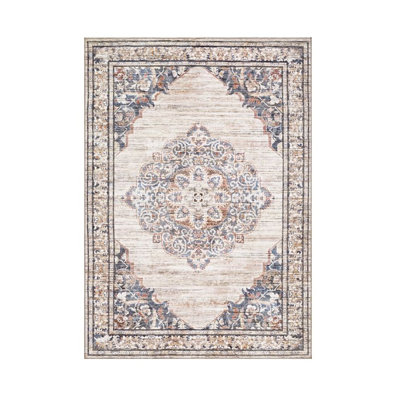 Evina Ethnic Anti Slip Polyester Carpet - Grey - 2 x 3 ft