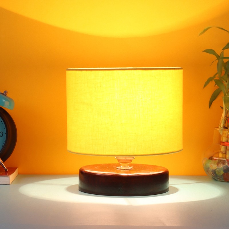 Luzula Wooden Table Lamp - Yellow