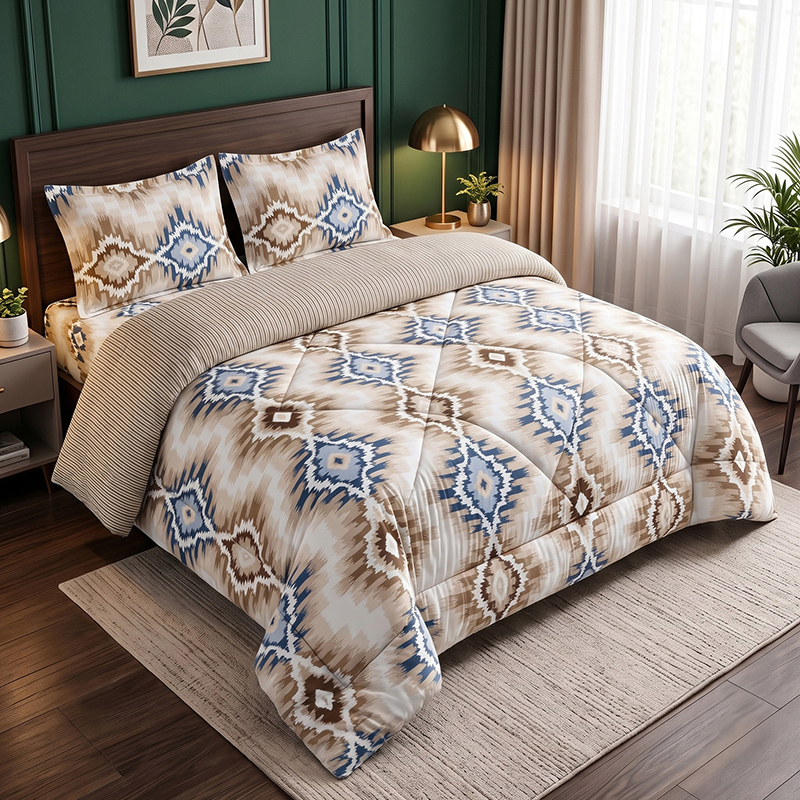 SlumberNest Polycotton Bedding Set - Four Piece Set - Queen/Double