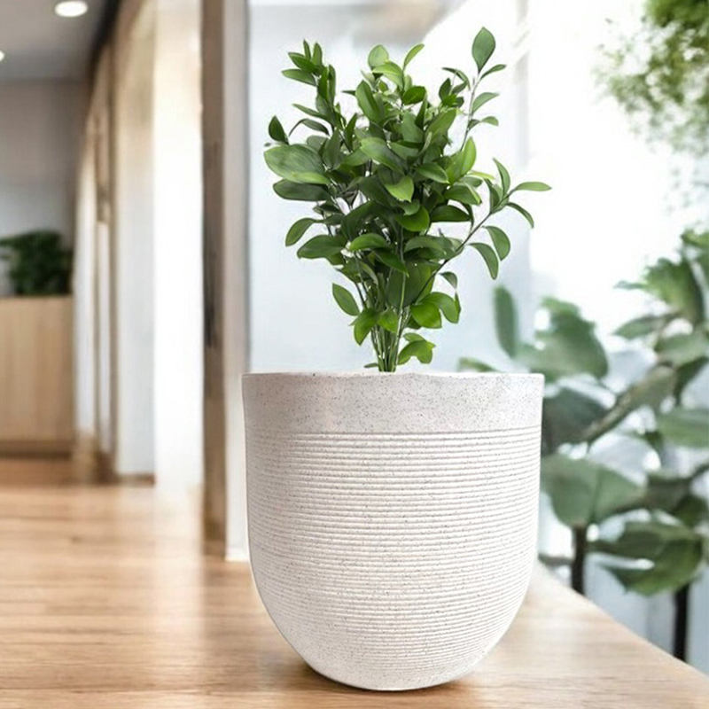 Cascade Drop Polymer Pots & Planters - White