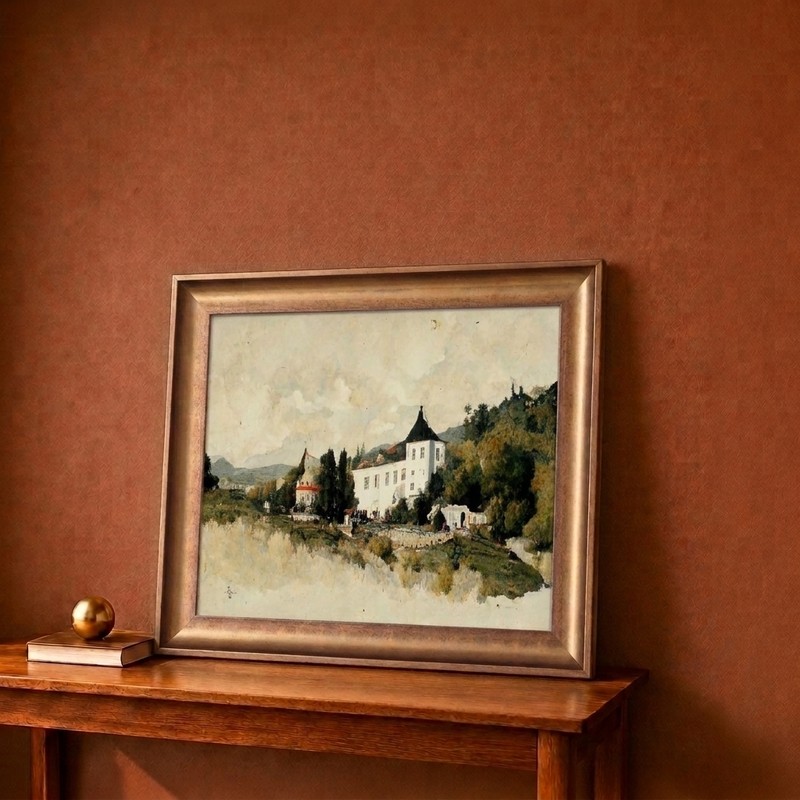 Countryside Manor Canvas Wall Painting