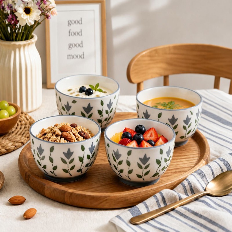 Biteora Snack Bowl (Grey/180 mL Each) - Set of Four