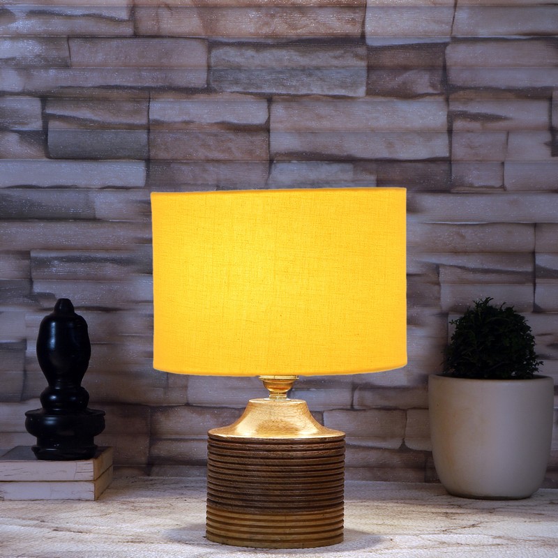 Torulosa Wooden Table Lamp - Yellow