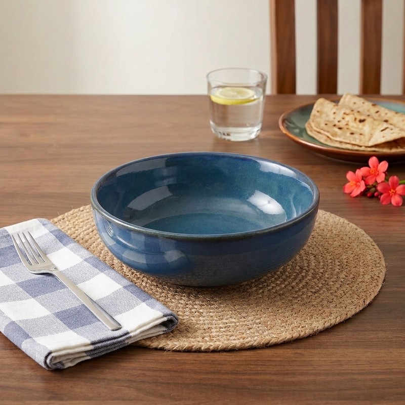 Heritage Serve Ceramic Serving Bowl (Blue) - 750 mL - 750 mL