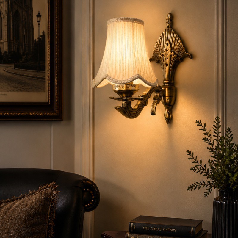 Oldworld Lume Cotton Wall Lamp - White